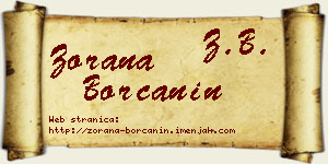Zorana Borčanin vizit kartica